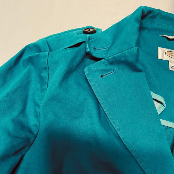 Talbots Jacket Stretch Epaulets on Shoulders Robin Egg Blue Cotton Blend Size 6 - Picture 8 of 14